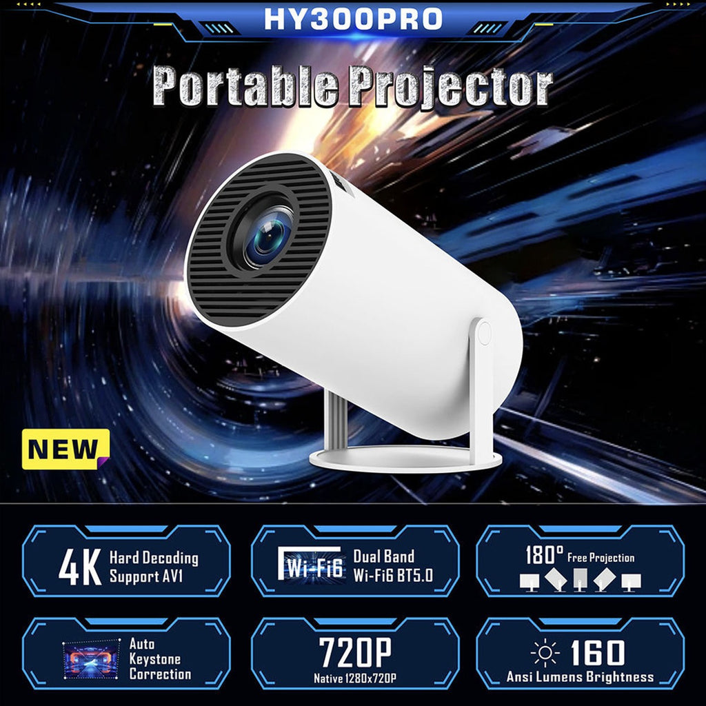 HY300PRO - 4K Smart Mini Portable Android Projector