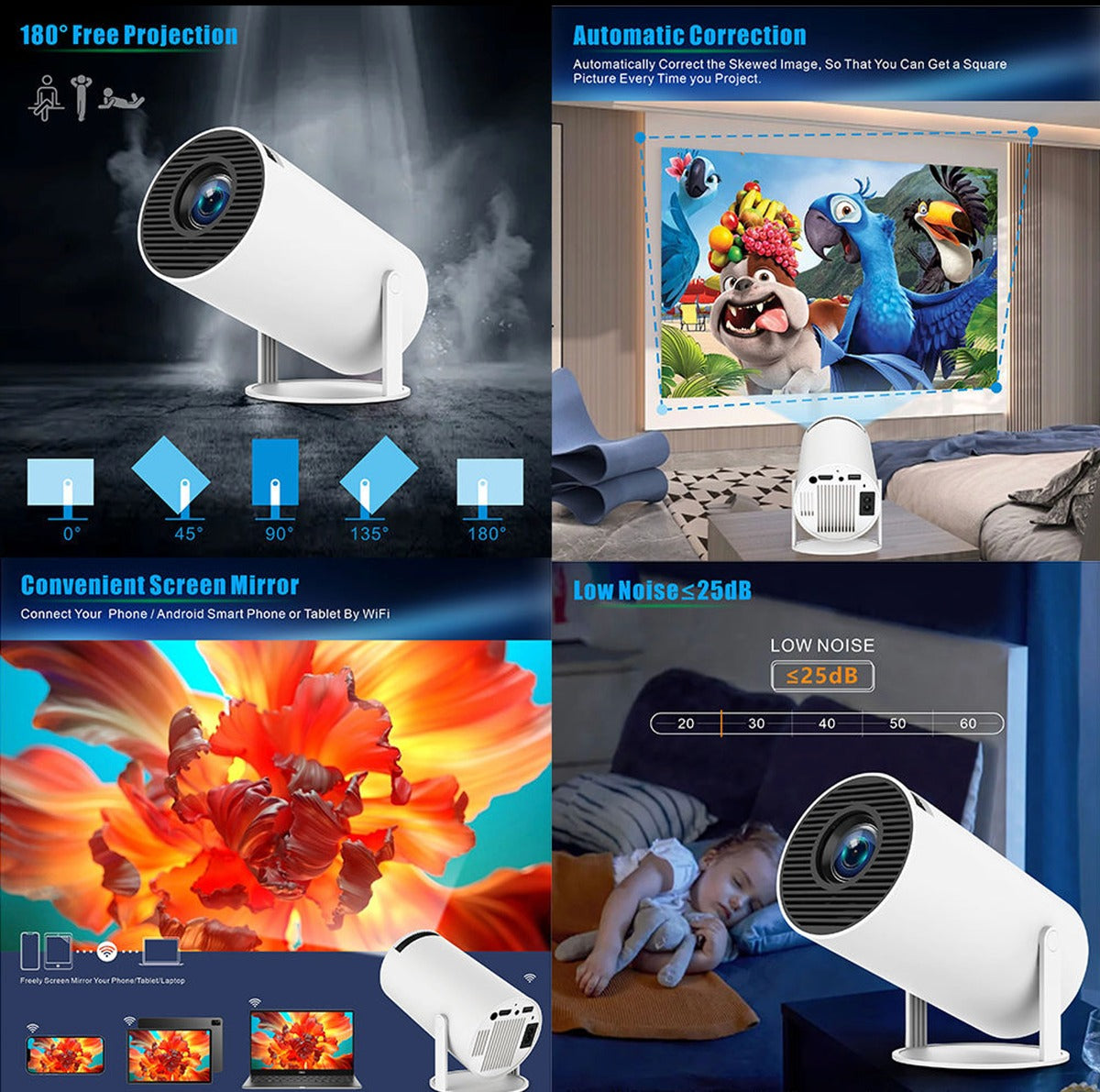 HY300PRO - 4K Smart Mini Portable Android Projector