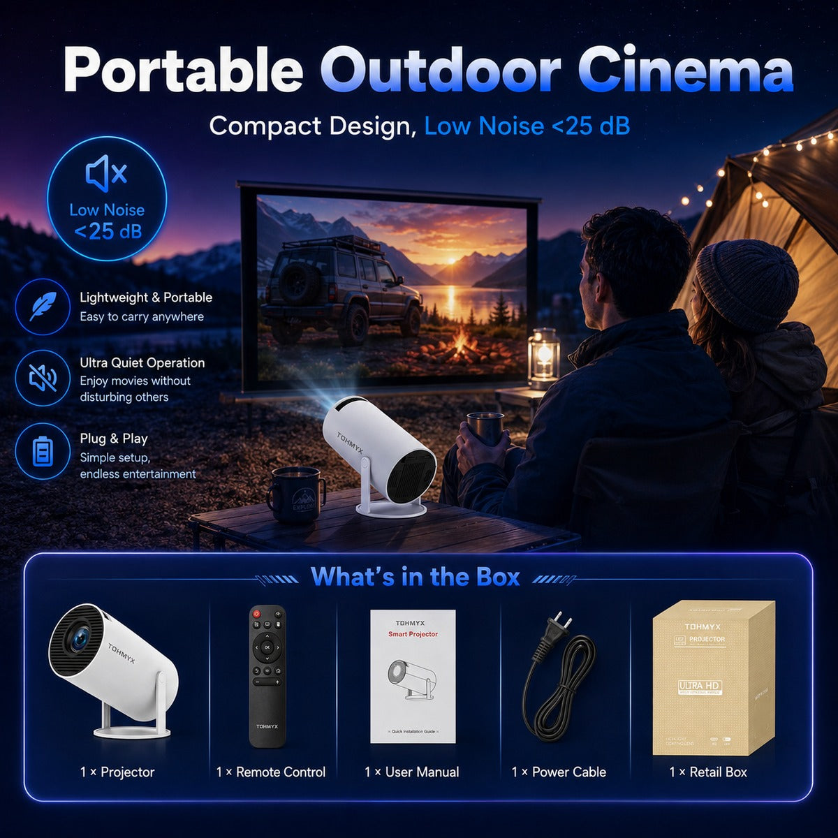 HY300PRO - 4K Smart Mini Portable Android Projector